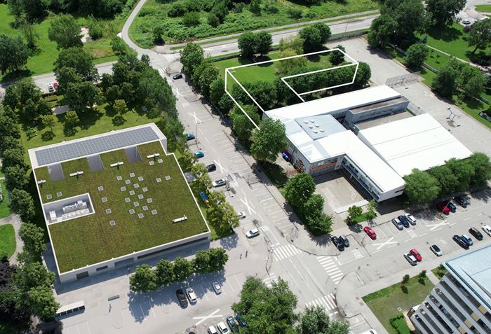 Računalno generirani prikaz OŠ iz ptičje perspektive